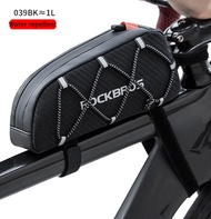 ROCKBROS Bicycle Bags Waterproof Cycling Top Front Tube Frame Bag Large Capacity MTB Road Bicycle Pannier Black Bike Accessories