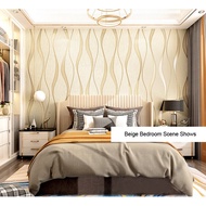 Z36 Brown Gold Spiral Lining PVC Self Adhesive Waterproof Homedecor 10meters by 45cm