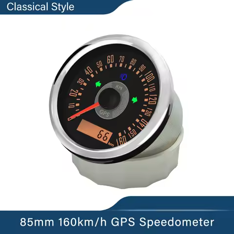 Waterproof 85mm Classical GPS Speedometer 150MPH 160MPH 160km/h 200km/h Total Mileage Adjustable 9-3