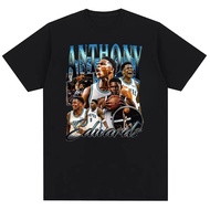 Retro Anthony Edwards Pattern Men's Basketball Fans Fashion Street Cotton T-shirt