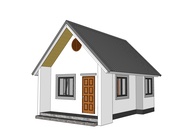 แบบบ้านชั้นเดียว ขนาด 1 ห้องนอน 1 ห้องน้ำ และ1 ห้องครัว ขนาดพื้นที่ 26.14 ตารางเมตร P.B. HOUSE รหั