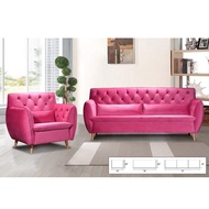 Set Of 3 Pink Sofa Living Room Sofa Set