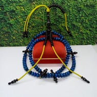 Tasbih tijani blue marjan stone combination yuser black A158
