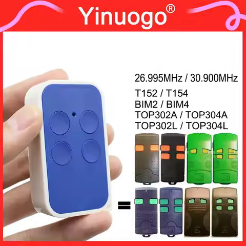 For TOP302A TOP304A TOP302L TOP304L T152 T154 BIM2 BIM4 26.995MHz 30.900MHz Fixed Code Garage Door /