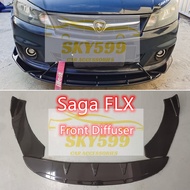 Proton Saga FLX Front Bumper Diffuser Lip Wrap Angle Splitters Color Black &amp; Carbon Side Skirt 200cm Black / Carbon