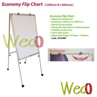 Economy Flip Chart Board /Magnetic Whiteboard Roller Stand /Papan Putih Beroda 3'x4'