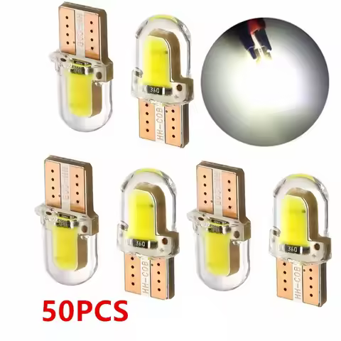 5/40PCS Light Bulbs LED W5W T10 COB 4SMD Led Parking Bulb Auto Wedge Clearance Lamp Canbus Silica Br