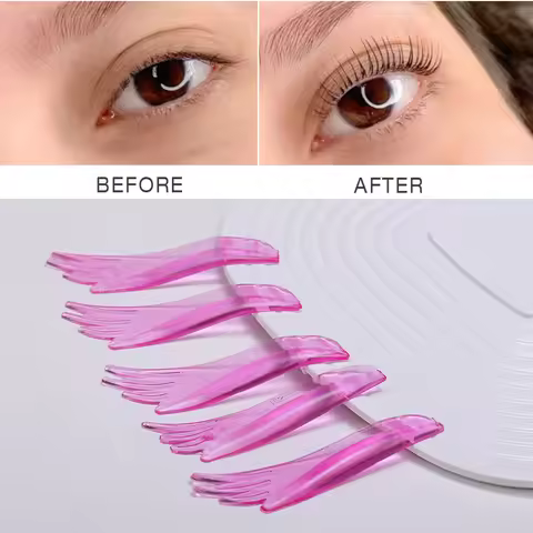 10 Pcs 5 Sizes Lash Lift Pads, Self-Adhesive Lash Perming Curler Shield Pads Wing Shaped, Lash Perm 