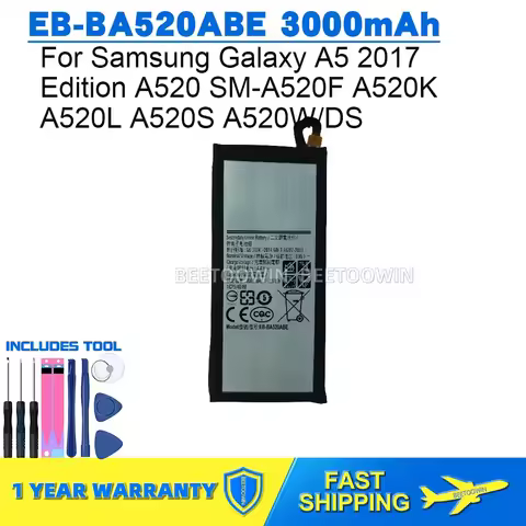 For Samsung Galaxy A5 2017 Edition A520 SM-A520F A520K A520L A520S A520W/DS EB-BA520ABE 3000mAh Phon
