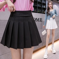 Korean style short skirt, high waist skirt, slim pleated skateboard tennis school skirt