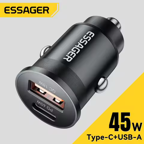 Essager 45W Car Charger QC 3.0 For Huawei Xiaomi Quick Charge SCP Samsung AFC Quick Charge PD 3.0 Ty