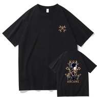 Arcane Season 2 Caitlyn T-Shirt Vintage Clothing For Men/Women Harajuku Cotton Graphic Love