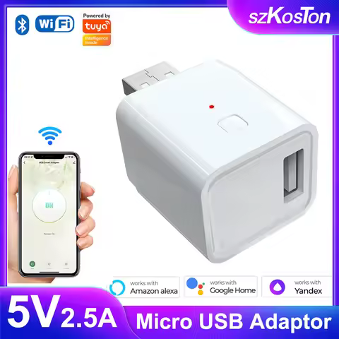 Tuya 5V WiFi Mini USB Power Adaptor Smart Home Micro USB Adaptor Smart Plug Mobile Phone Charger Wor