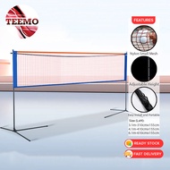 TEEMO 3.1m/4.1m/6.1m Portable Adjustable Net with Bracket for Competition Badminton Tennis Picklebal