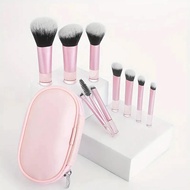 Short-handled Makeup Brushes With Crystal Handles Portable Foundation Brushes And R2i9