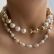 Retro Imitation Pearl Necklace Exaggerated Niche Light Luxury Accessories High-End Feel Women Sweate