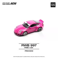 PopRace 1/64 Porsche RWB 997 Pink Alloy Diecast Car Model Toy Birthday Gift