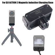 For DJI Osmo Action 2 Magnetic Inductive Charging Base 1/4'' Hole Tripod Monopod Adapter Metal Mount For DJI Action2 Main Camera