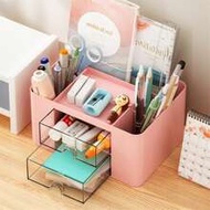 Desktop Organizer With 2 Drawers, Multi-Function Desktop Pen Holder, 5-Compartment Desktop Organizer