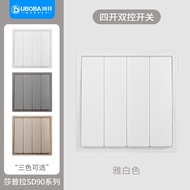 86 Type Four-Open Single-Control Switch 4-Bit Single-Link 4-Open Panel Household Dual-Control 4-Bit 