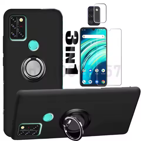 Umidigi Bison Case Magnetic Finger Ring Cover With Screen Protector Lens Film On Umidigi Bison GT A9