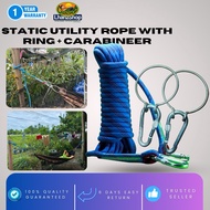 Static Utility Rope Blue with Stainless Ring Pair for Duyan/ Hammocks