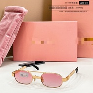 GFS2 Mi--iu Small Frame Sunglasses Female Same Style Square Frame Fashion Metal Sunglasses Male smub