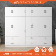 SKL Furniture ARCIO 8.7X 8FT 5 DOOR WARDROBE WITH TOP SHELF / DRAWERS / ALMARI BAJU