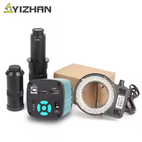 YIZHAN 4K HDMI USB Industrial Electronic Digital Video Microscope Camera HD 48MP 1080P 60FPS LED Lig