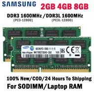 SAMSUNG แล็ปท็อป Ram DDR3 2/4/8GB1600MHz PC3-12800 DDR3L PC3L-12800 SODIMM 1.35V/1.5V 204pin หน่วยความจำสำหรับโน๊ตบุ๊ค