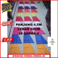 Colorful Zig-zag Pennants Length 4,5m 10 Saws