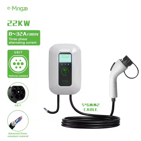 32A 3 Phase 22 Kw Car Charging Guangzhou Evse Home Fast Charger AC GB/T Station 22Kw Portable Ev Cha