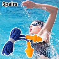Soft Silicone Corded Swimming Ear Plug Protector Reusable Swimming Reduction Earplugs Safe D4g8