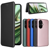 Luxury Carbon Fiber PU Leather Casing for OnePlus Nord CE 3 Lite 5G Magnetic Flip Cover 1+ Nord CE3 