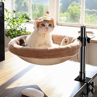 Giisorde Cat Hammock, Adjustable Height, Washable, Indoor, Brown, 16" x 15" x 1.97", Polyester Cotto