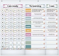 BOHEMIABY Classroom Pocket Chart, Primary School Daily Class Schedule Chart, Group Daily Study Sched