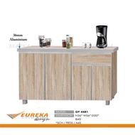EUREKA 4.5ft XXL Low Kitchen Cabinet/Kabinet Dapur Aluminium Edges Drawer