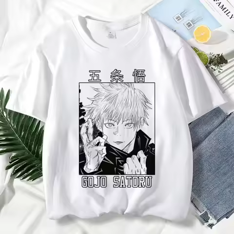 Japanese Anime Jujutsu Kaisen T Shirt for Men Gojo Satoru Print Graphic T Shirts Unisex Harajuku Fas