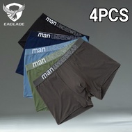EAGLADE 4PCS Boxer Brief for Mens Underwear Man Stretchable Breathable 345 in Blue H08