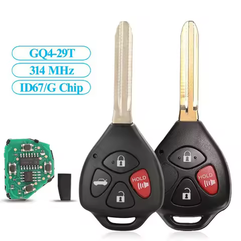 Jingyuqin New Remote Car Key Control 314Mhz ID67/G Chip For Toyota Corolla 2010 2011 2012 2013 GQ4-2
