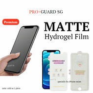 [SG] Matte Hydrogel Film iPhone 15 Pro Max Plus 14 13 12 11 X Xs XR SE 8 7 Mini Screen Protector