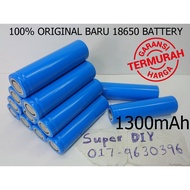 Battery Li-ion rechargeable 18650 3.7V 4.2V 1300mAh kipas lampu torch light lithium ion termurah baru Original DIY