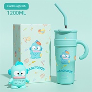 ღ แก้วเก็บความเย็น Hello Kitty Kuromi Kawaii Sanrio Jumbo Straw Insulated Mug for Girls Cute Extra L