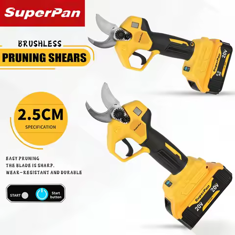 SuperPan Battery Pruning Shears Professional 45mm 4 Gears 1500W Brushless SK5 Blade 6.0AH Garden For