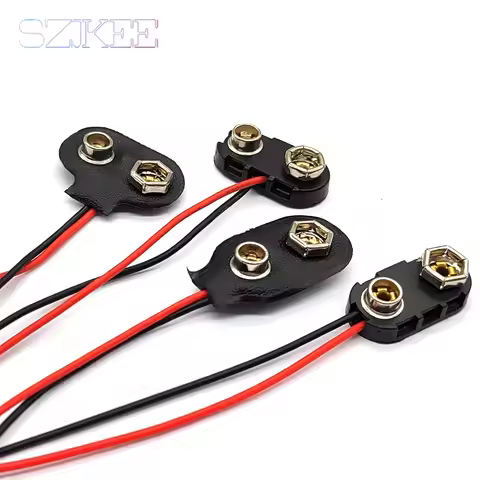 9V Battery Buckle Leather Battery Buckle 9V Hard Case Battery Buckle 5.5x2.1mm Plug 9v Battery Butto