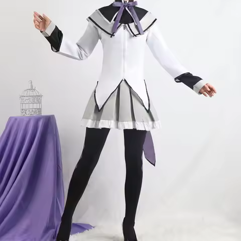 Puella Magi Madoka Magica Akemi Homura Cosplay Costume School Uniform Sailor Suit Halloween Outfit