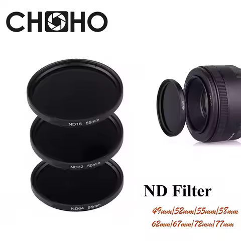 ND Filter ND2 ND4 ND8 ND16 ND32 ND64 Neutral Density Filtors 49MM 52MM 55MM 58MM 62MM 67MM 72MM 77MM