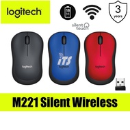 Logitech M221 Silent Wireless Mouse (Charcoal/Blue/Red)