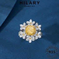 HILARY JEWELRY Sterling Ring Adjustable Korean Accessories Creative Perempuan Flowers Perak 925 Original Citrine Cincin 純銀戒指 For Silver Women R1971