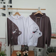 AT SWEATER HOODIE COMBIE BEAR BURGUNDY